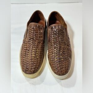 STUDIO INK Men's Brown Wareham Woven Leather Loafers size 10
